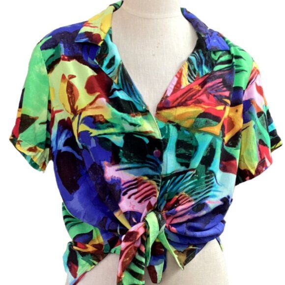 Jams World Versailles Pattern Hawaiian Floral Shirt Sz M #122T - Picture 2 of 10